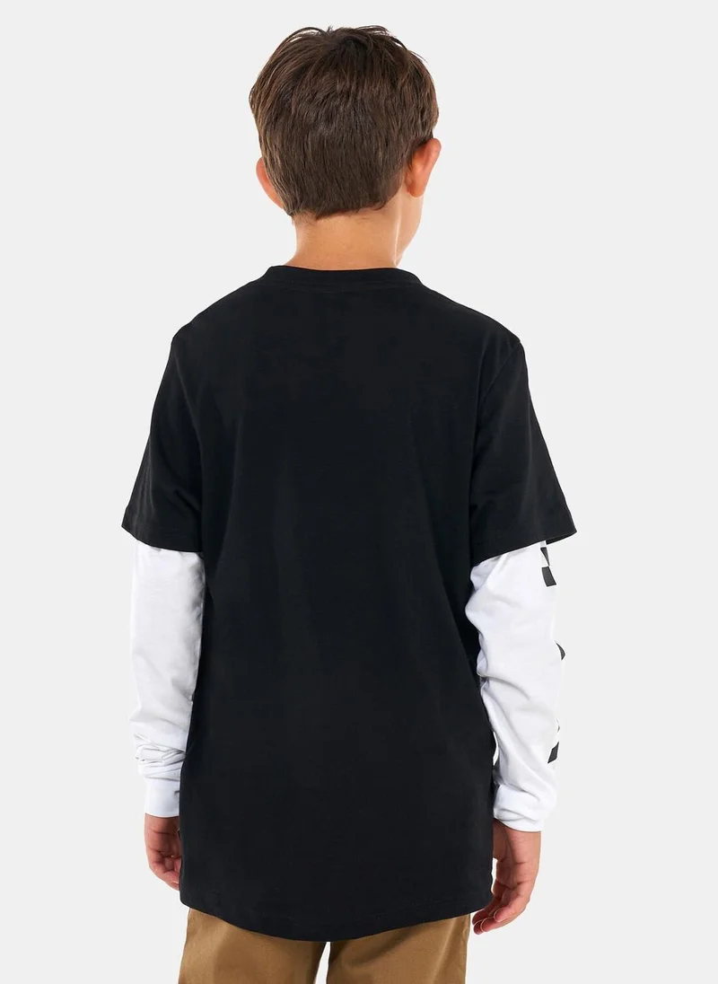 VANS Kids' Long Check Twofer T-Shirt (Older Kids)