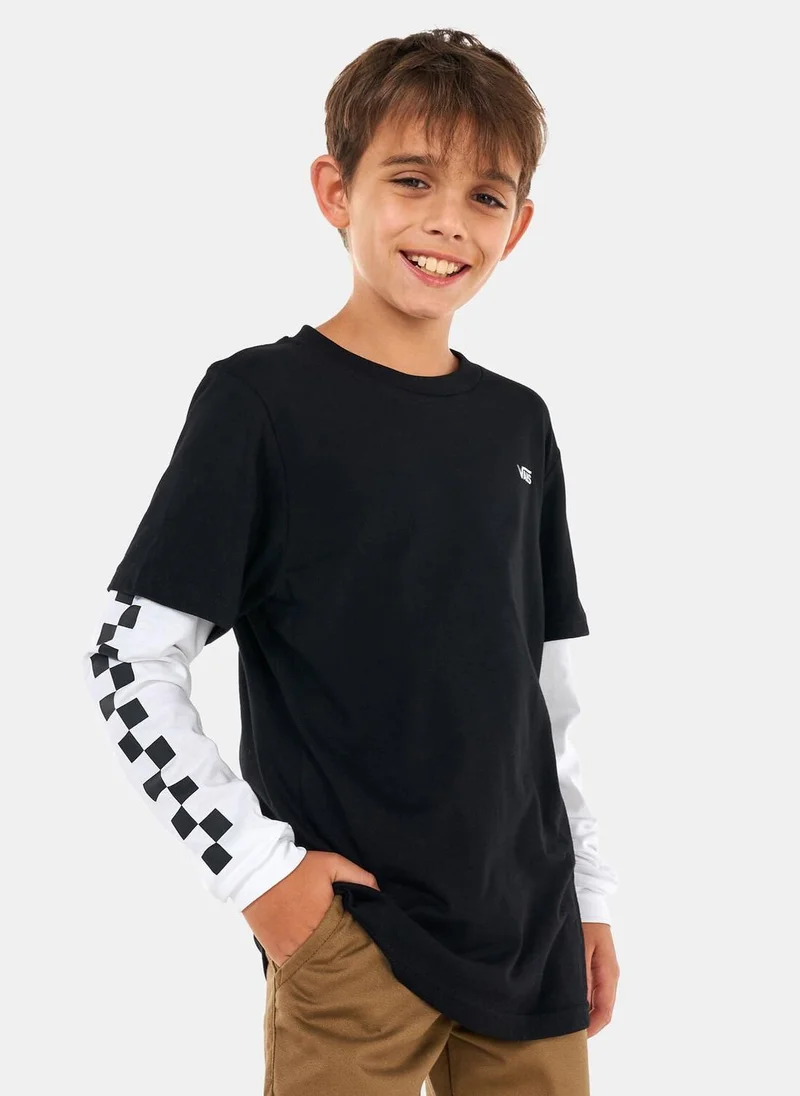 VANS Kids' Long Check Twofer T-Shirt (Older Kids)