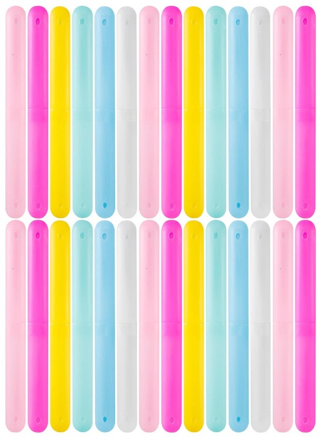 Dyrfolm 24 PCS Toothbrush Case Set,Travel Toothbrush Case,Plastic Portable Toothbrush Holder,Dust-proof Toothbrush Box Storage,Toothbrushes Carrier for Traveling,Bathroom,School,Home, Camping,6 Colors - Image 1