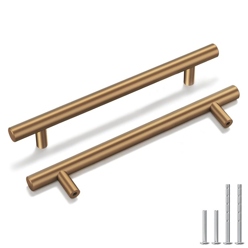 goldenwarm 15 Pack Champagne Bronze Cabinet Pulls Gold Cabinet Handles 5 inch128mm Champagne Drawer Pulls Brushed Bronze Drawer Handles Kitchen Bathroom Bedroom Dresser Furniture Hardware