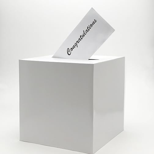 Adorox Money Box Memory Cards Reception Centerpiece Box (White) - Image 1