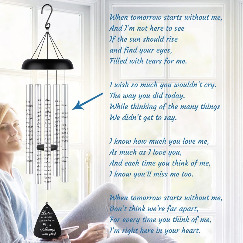 Fabuday 32'' Wind Chimes for Outside - Memorial Wind Chimes for Loss of Mother, Father or Loved One - Bereavement and Condolence Gift - Image 5