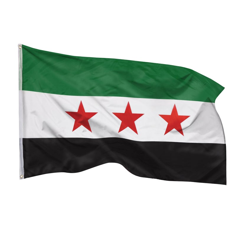 Pheno Flags Syria Flag - 90 x 150 cm with Brass Eyelets - Durable Flag for Flagpole - 100% Polyester - Image 1