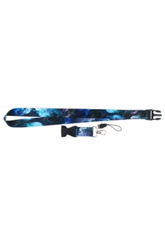 Y&D Lanyard Strap, Soft Fabric Neck Card Holder Keychain Strap Keys Lanyards ID Cell Phones Bags Accessories Quick Release Detachable Buckle, Blue Purple Galaxy Style  - Image 3