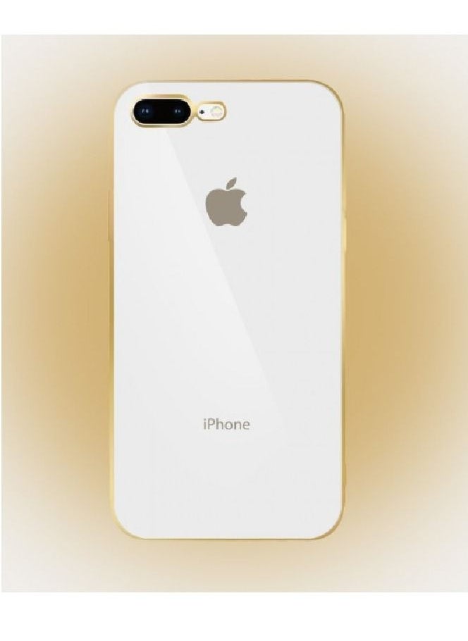 HICOOL iphone 7 Plus 8 Plus Case Cover Gold Edge Hicool - White  - Image 2