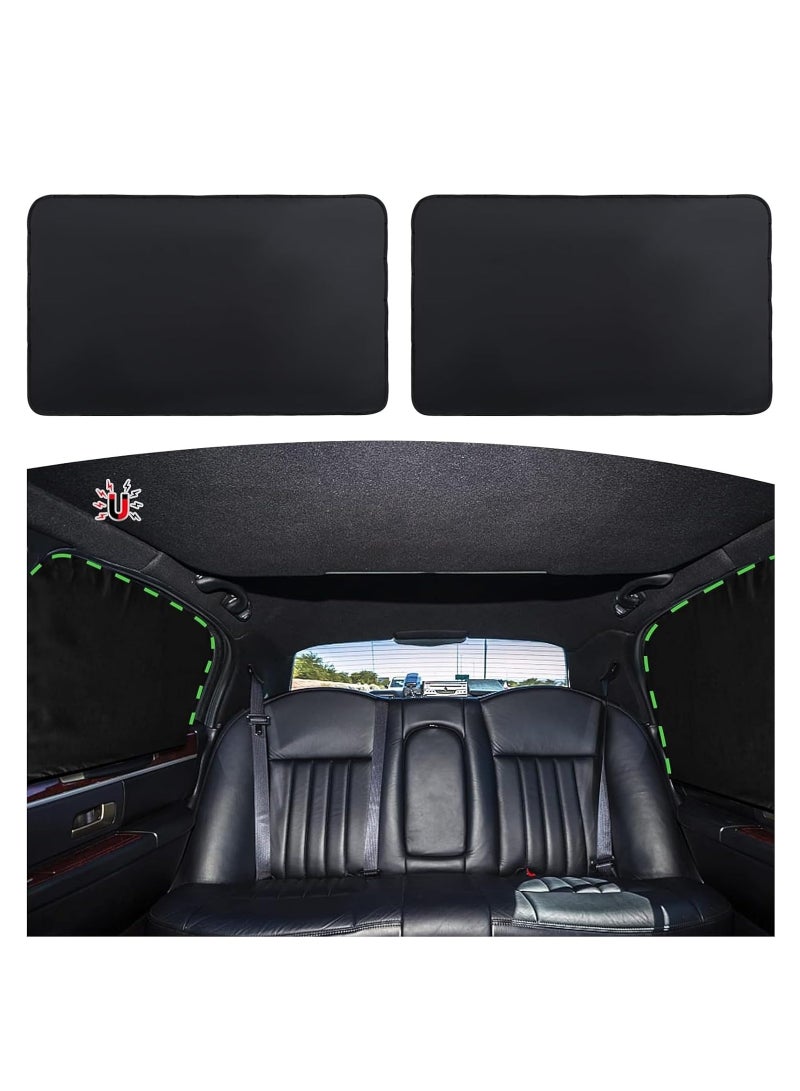 2pcs Car Curtains - Vinyl Thickened Rear Window Protector - Magnetic Privacy Sunshade Makes Baby and Child Sleep Cooler - Image 1