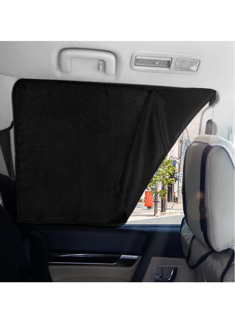 2pcs Car Curtains - Vinyl Thickened Rear Window Protector - Magnetic Privacy Sunshade Makes Baby and Child Sleep Cooler - Image 3