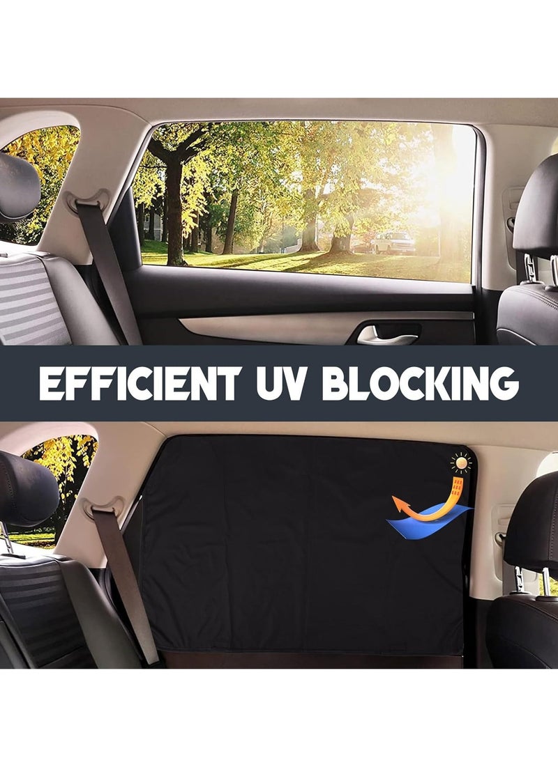 2pcs Car Curtains - Vinyl Thickened Rear Window Protector - Magnetic Privacy Sunshade Makes Baby and Child Sleep Cooler - Image 2