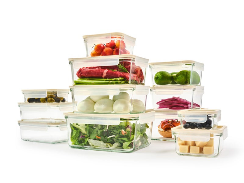 GLASSLOCK Sens 24Pcs Glass Food Storage Set – Airtight & Leakproof, 8 Different Sizes, Anti Slip Lid, Microwave & Oven Safe, Meal prep, Lunch Box, Nestable & Stackable, Pantry Storage - Image 1