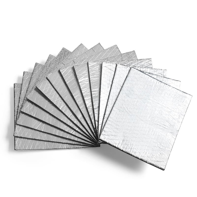 AggSound 394mil 18sqft Car Sound Deadening Material Aluminum Foil Adhesive Foam Sheets Sound Deadening Mat Car Heat Shield Hood Insulation Sound Dampening Panels Sound Proof Foam Panels for Walls