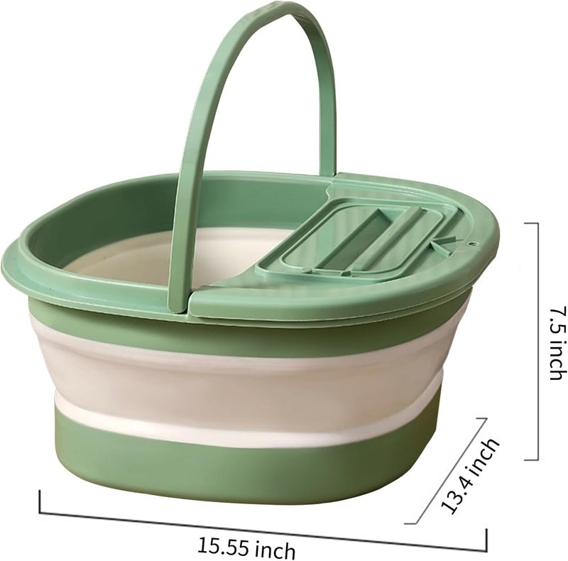 BOFA Eco Tableware Foldable Foot Bath Basin with Handle & Placement Slot, Collapsible Plastic Foot Soaking Tub, Foot Bath Soak Tub with Massage Acupoints, Foot Bucket for Feet Soaking, Pedicure Foot Spa - Image 2