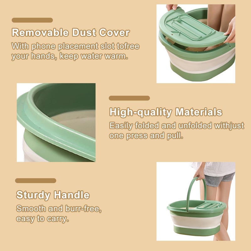 BOFA Eco Tableware Foldable Foot Bath Basin with Handle & Placement Slot, Collapsible Plastic Foot Soaking Tub, Foot Bath Soak Tub with Massage Acupoints, Foot Bucket for Feet Soaking, Pedicure Foot Spa - Image 3