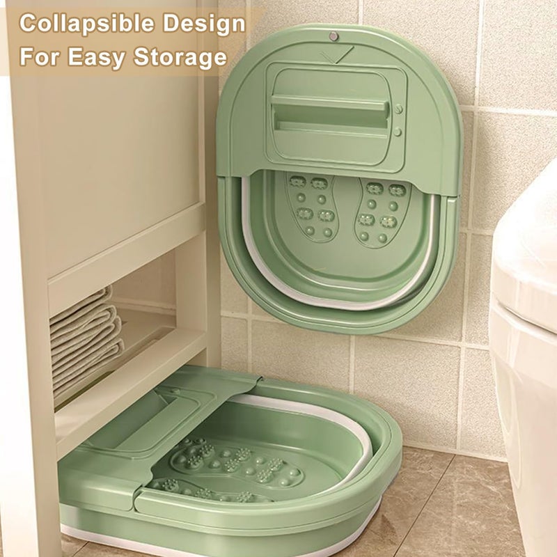 BOFA Eco Tableware Foldable Foot Bath Basin with Handle & Placement Slot, Collapsible Plastic Foot Soaking Tub, Foot Bath Soak Tub with Massage Acupoints, Foot Bucket for Feet Soaking, Pedicure Foot Spa - Image 5