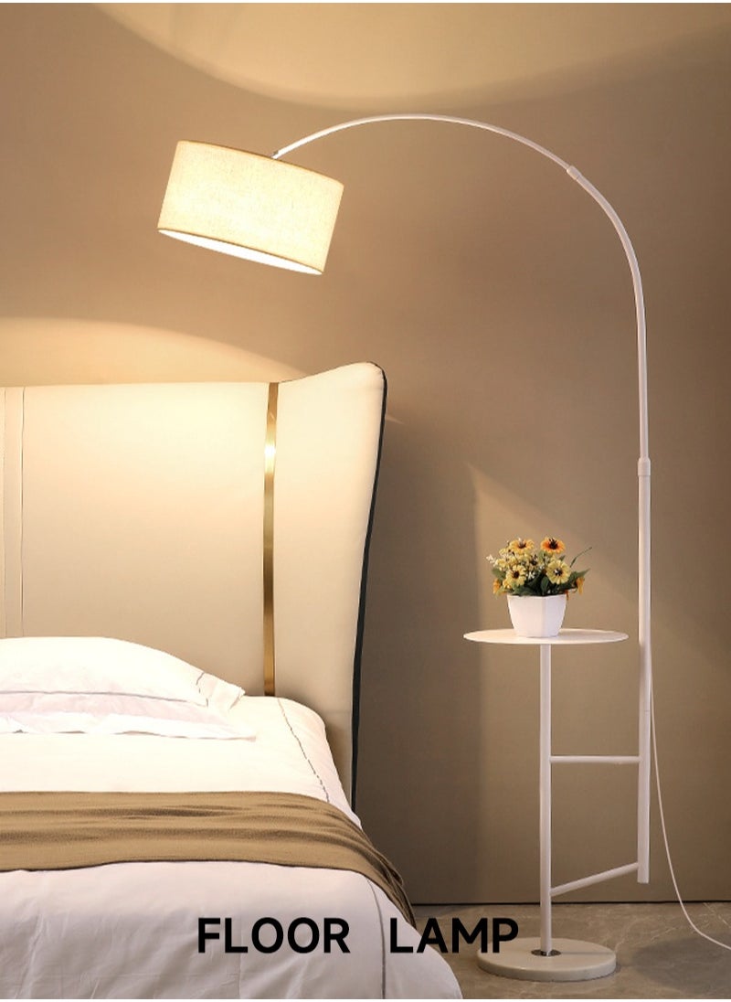 شاربدو - مصباح أرضي LED (12 وات) من Nordic بثلاثة ألوان مع طاولة، مصباح قائم لطاولة القهوة الحديثة من الحديد لغرفة المعيشة وغرفة النوم والأريكة بجانب السرير وضوء أبيض 180 × 88 سم - Image 1