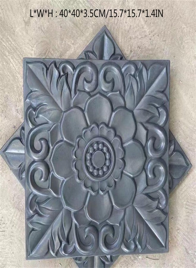 MWNAGO 2 pcs Concrete molds for Walkways DIY Plastic Square Concrete Stamps Flagstone Casting Concrete Paver Molds Garden Paths Stone Patio Pavers for Garden (15.7 * 15.7 * 1.4 inches, C, 2) - Image 2