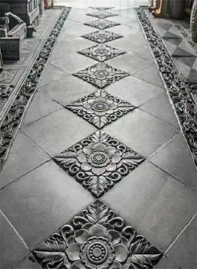 MWNAGO 2 pcs Concrete molds for Walkways DIY Plastic Square Concrete Stamps Flagstone Casting Concrete Paver Molds Garden Paths Stone Patio Pavers for Garden (15.7 * 15.7 * 1.4 inches, C, 2) - Image 3