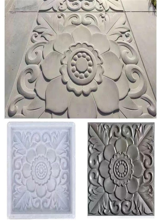 MWNAGO 2 pcs Concrete molds for Walkways DIY Plastic Square Concrete Stamps Flagstone Casting Concrete Paver Molds Garden Paths Stone Patio Pavers for Garden (15.7 * 15.7 * 1.4 inches, C, 2) - Image 1