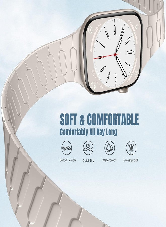 Easuny Magnetic Silicone Band Compatible with Apple Watch Bands for Women 40mm 41mm 42mm 38mm 44mm 45mm 46mm 49mm Men, Sport Waterproof Security Strap for iWatch Series 11 SE 3 2 10 9 8 7 6 5 4 Ultra - Image 3