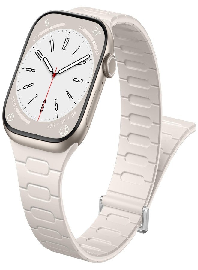 Easuny Magnetic Silicone Band Compatible with Apple Watch Bands for Women 40mm 41mm 42mm 38mm 44mm 45mm 46mm 49mm Men, Sport Waterproof Security Strap for iWatch Series 11 SE 3 2 10 9 8 7 6 5 4 Ultra - Image 1