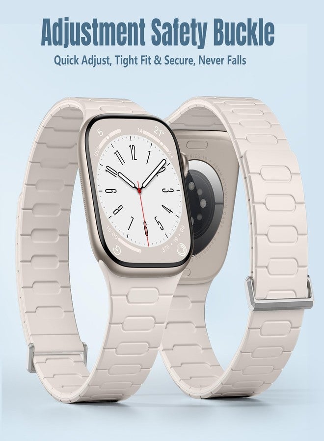 Easuny Magnetic Silicone Band Compatible with Apple Watch Bands for Women 40mm 41mm 42mm 38mm 44mm 45mm 46mm 49mm Men, Sport Waterproof Security Strap for iWatch Series 11 SE 3 2 10 9 8 7 6 5 4 Ultra - Image 5