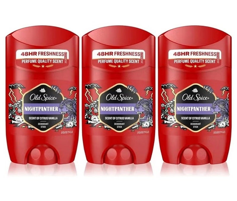 Old Spice Nightpanther Deodorant Stick for Men, 3 x 50ml - Image 1