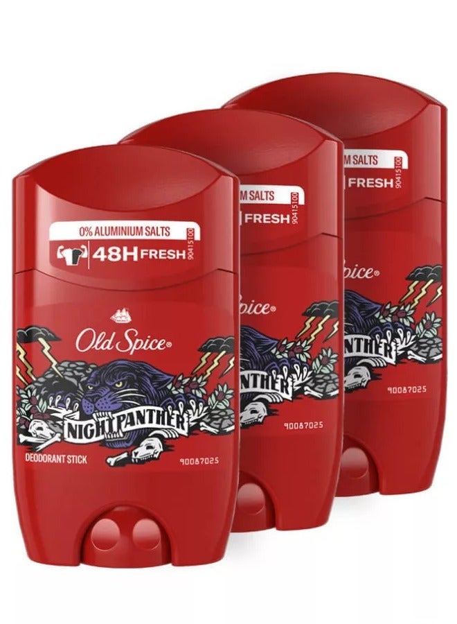 Old Spice Nightpanther Deodorant Stick for Men, 3 x 50ml - Image 2