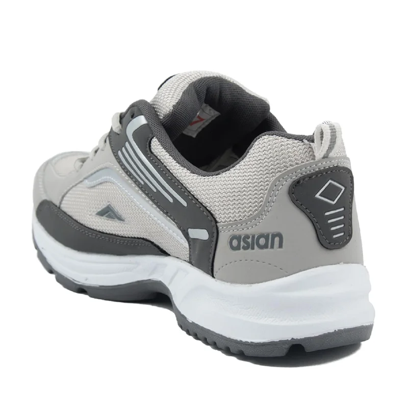 أسيان Grey Lace Up Running Shoes for Men