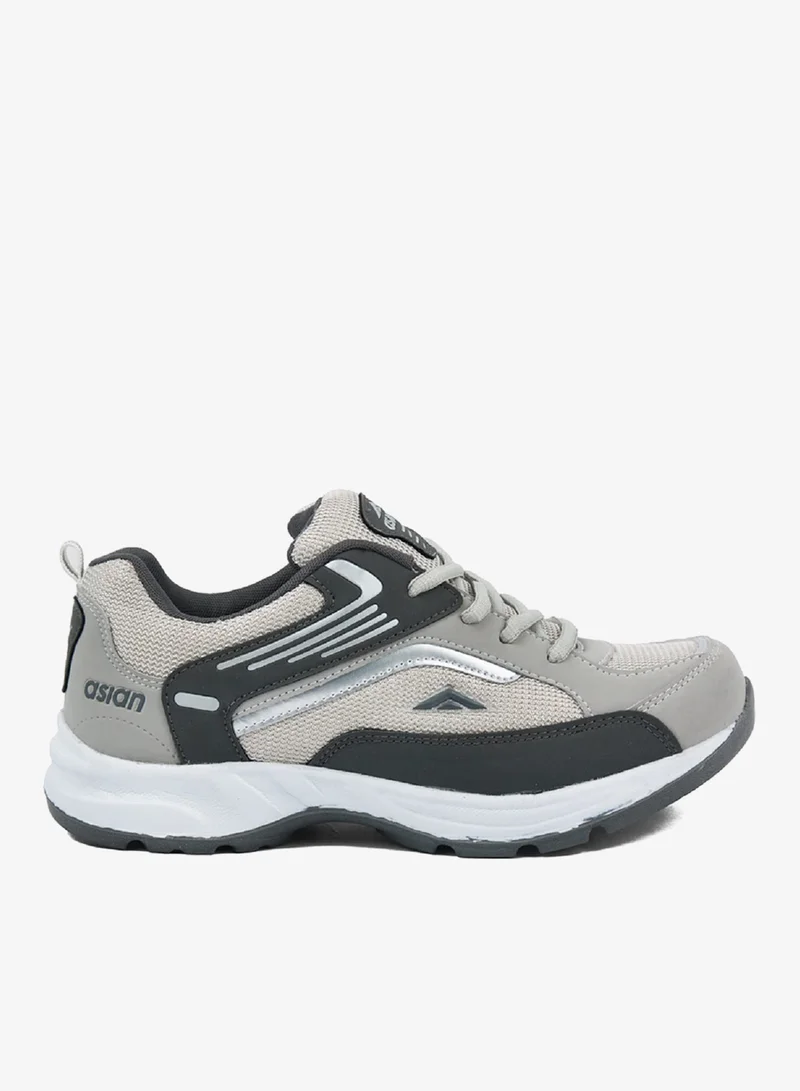 Asian Grey Lace Up Running Shoes for Men