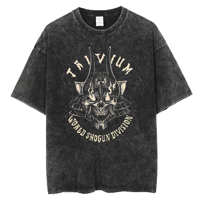 Rock Trivium High Street Fashion Unisex Hip Hop Cotton Retro Tee L129-Black