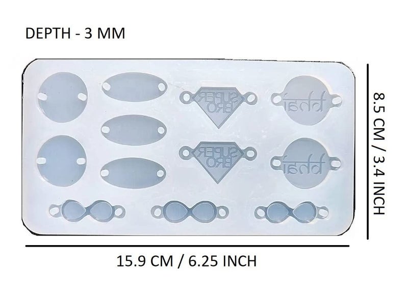 Artool ARTOOL Rakhi Resin Art Mold Creative DIY Multiuse Rakhi Jewellery Keychain Pendant Making Silicone Mold Epoxy Resin Art Mould Set of 1 (A58) - Image 2