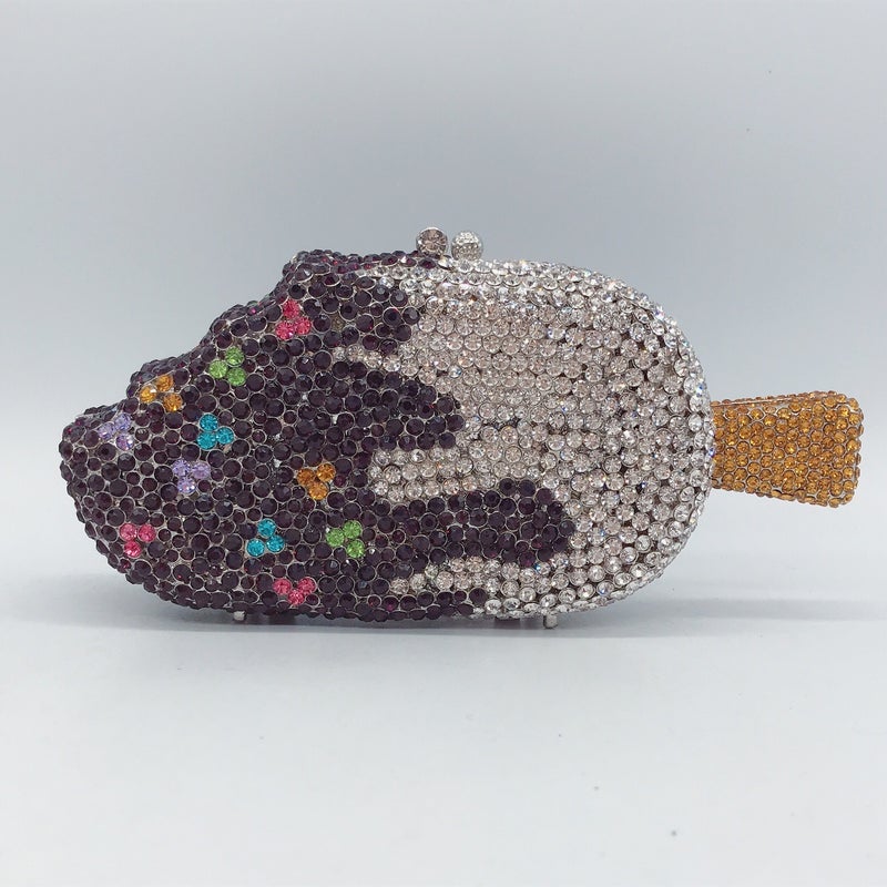 Carefully Selected Popsicle Ice Cream Diamond Dinner Bag Diamond Gem Bag Small Red Fashion Banquet Clutch Bag - Image 5