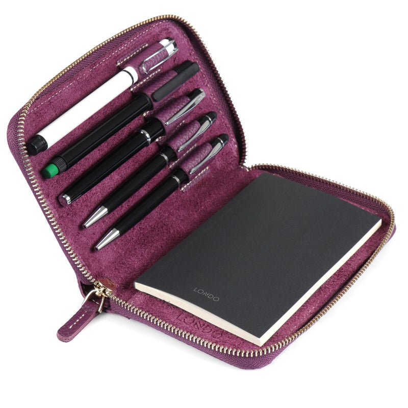Londo Genuine Leather Padfolio â€“ Portfolio Folder with Pencil Holder, Notepad & Zipper Closure for Business, Office & Travel - Image 1