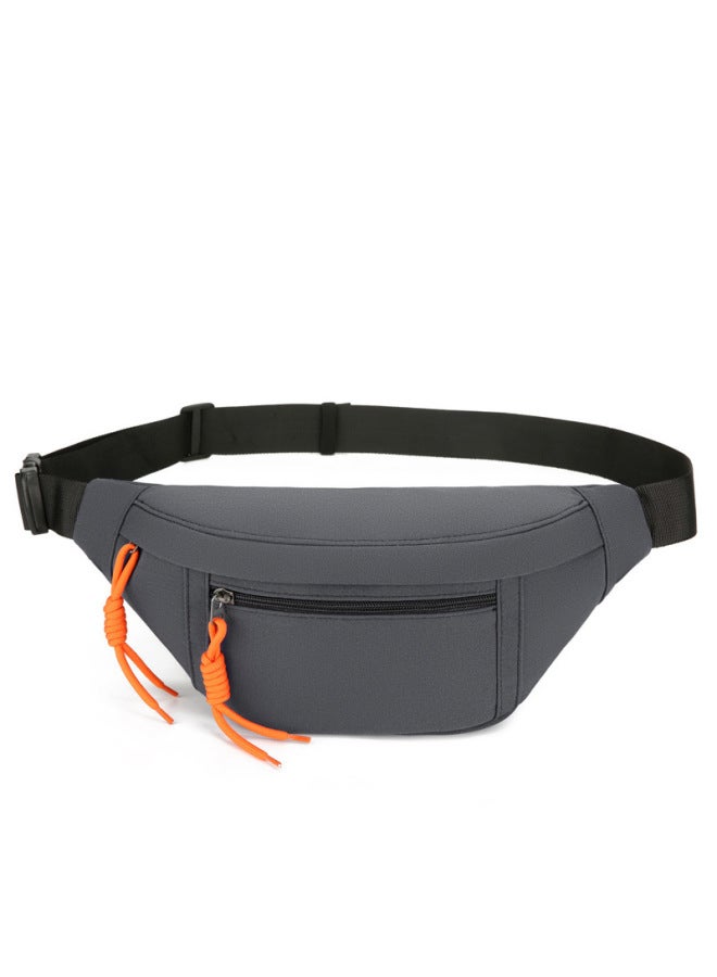 Generic Chest Bag Men's Ins Trendy Small Bag Waterproof Japanese Casual Messenger Bag Sports Shoulder Bag Men's Waist Bag Women's Shoulder Bag-Color:Gray  - Image 1
