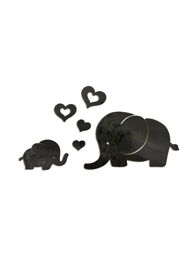 شاربدو ملصق جداري قابل للإزالة على شكل مرآة أسود Elephant 17x29 Small elephant 17x29سم - Image 1