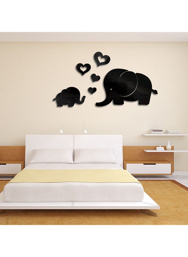 شاربدو ملصق جداري قابل للإزالة على شكل مرآة أسود Elephant 17x29 Small elephant 17x29سم - Image 3