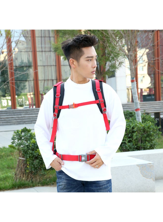 Generic Outdoor Travel Mountaineering Hiking Backpack Large Capacity Business Travel Storage Bag Camping Traveler Riding Backpack-Color:Red-Capacity:50L - Image 3