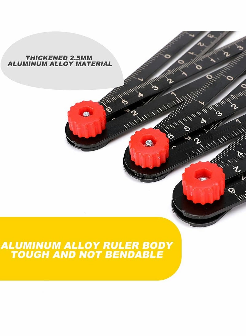 SOLARAE Multi-Angle Measuring Ruler, 12-Fold Aluminum Alloy Template Tool with Lock and Hole Positioning for Tile Installation and Measurement. Perfect for DIY Projects! - Image 4