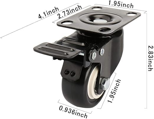 KERFORA 4Pack 2Inch HeavyDuty Swivel Caster Wheels Soft Rubber Wheels with 360Degree Rotation for Easy Movement - Image 2