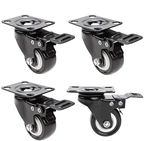 KERFORA 4Pack 2Inch HeavyDuty Swivel Caster Wheels Soft Rubber Wheels with 360Degree Rotation for Easy Movement - Image 1