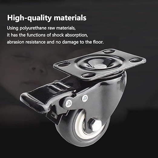 KERFORA 4Pack 2Inch HeavyDuty Swivel Caster Wheels Soft Rubber Wheels with 360Degree Rotation for Easy Movement - Image 5