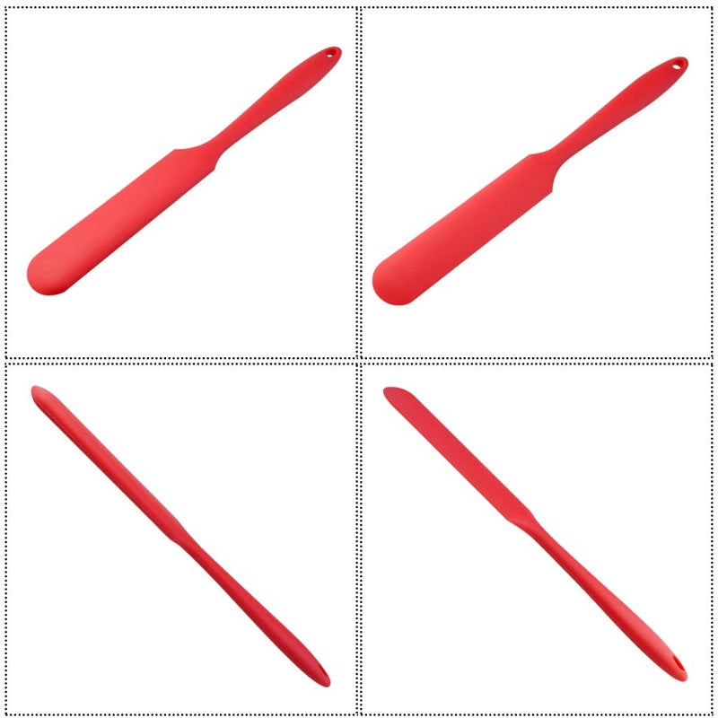 SUMERSHA 4pcs Silicone Spatula Set Heat Resistant Cake Cream Butter Spatulas Mixing Batter Scraper Non-Stick Flexible Baking Cooking Tool 4 Colors (red) - Image 3