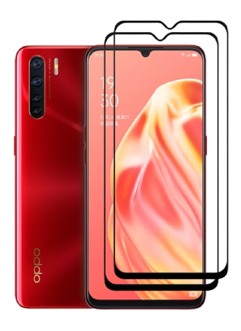 AINA 2 Pieces Tempered Glass Screen Protector 5D Designed For Oppo A91 Full Glue Edge to Edge Full Screen Coverage And Bubble Free - Image 1