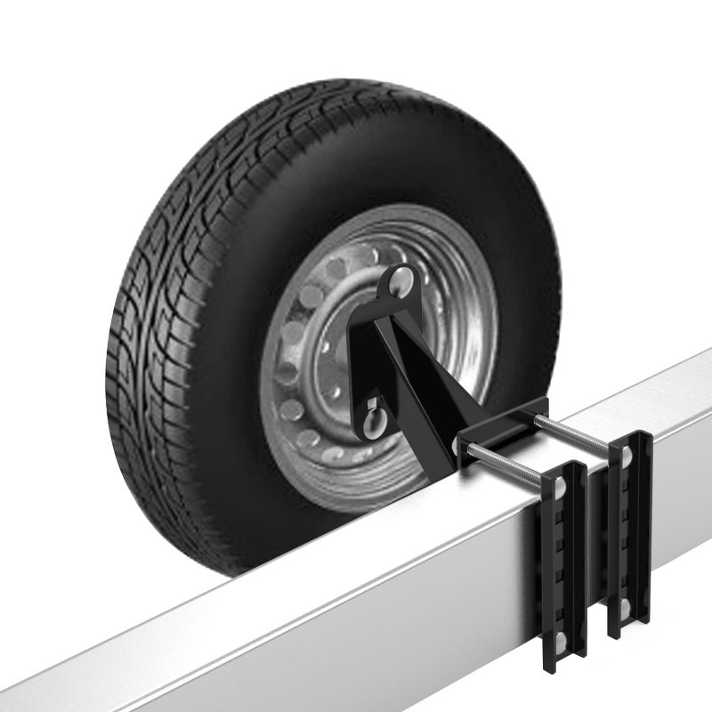 Qualward Spare Tire Mount Bracket for Trailer Spare Tire Carrier Powder Coat Steel Black Fits Most 4 5 6 Lugs Wheels on 4 45 475 5 or 55 Bolt Patterns