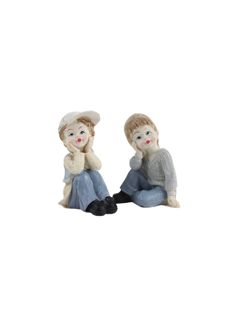 Wonderland Wonderland Thinking About Dreams Girl and Boy Figurine  - Image 2