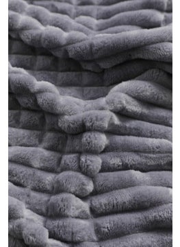 MERINOS Modern Line 3 Piece Blanket Set - Anthracite  - Image 2