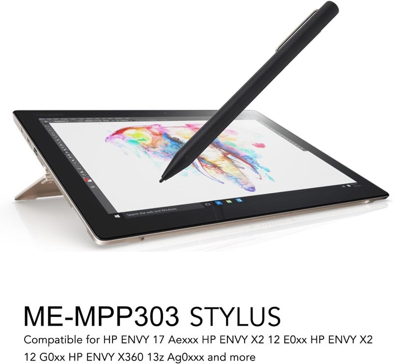Stylus Pen for 4096 Pressure Levels Aluminum Alloy Active Pen with 2 Custom Buttons Compatible with Envy X360 Pavilion X360 ME-MPP303 - Image 3
