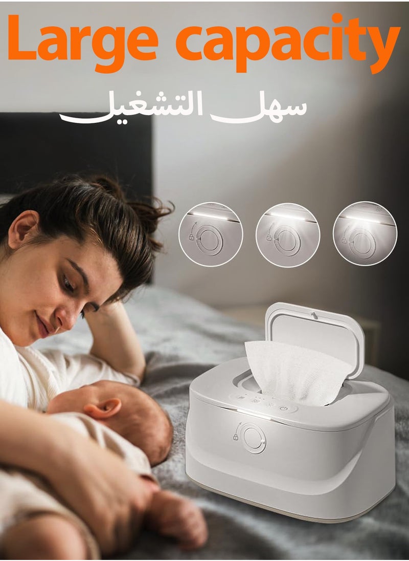 هيروكس سخان مناديل الأطفال - 3 درجات حرارة قابلة للتعديل مع ضوء ليلي - شحن USB مناسب للمنزل والسيارة والمكتب وما إلى ذلك.  - Image 4