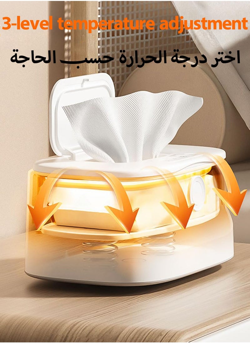 هيروكس سخان مناديل الأطفال - 3 درجات حرارة قابلة للتعديل مع ضوء ليلي - شحن USB مناسب للمنزل والسيارة والمكتب وما إلى ذلك.  - Image 5