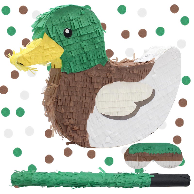 Timisea Duck Pinata SetCute Duck with Piata Stick Blindfold Gender Reveal Confetti Party Decorations Animal Piata for Holiday Celebration Valentines 14 11 inch - Image 3