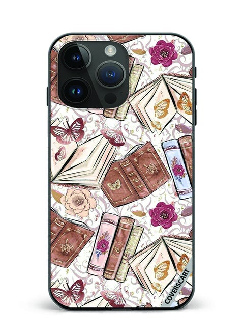 Protective Case Cover For Apple iPhone 15 Pro Max Books Design Multicolour